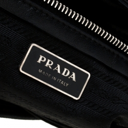 Pre Owned Prada Black Nylon and Leather Satchel