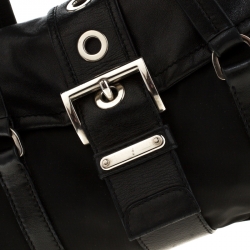 Pre Owned Prada Black Nylon and Leather Satchel