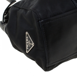 Pre Owned Prada Black Nylon and Leather Satchel