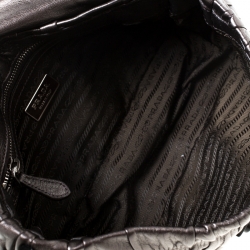 Pre Owned Prada Bronze Leather Gaufre Chain Shoulder Bag