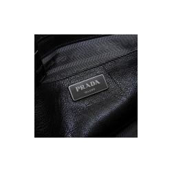 Pre Owned Prada Black Glace Calfskin Leather Twin Pocket Double Handle Tote