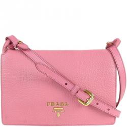 Prada Pink Leather Crossbody Bag