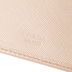 Pre Owned Prada Beige Saffiano Leather Long Flap Wallet