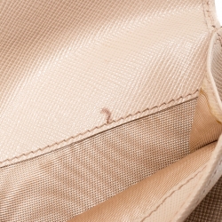 Pre Owned Prada Beige Saffiano Leather Long Flap Wallet
