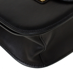 Pre Owned Prada Black Leather Cahier Shoulder Bag       