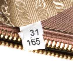 Pre Owned Prada Nude Saffiano Lux Leather Large Double Zip Tote