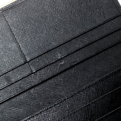 Pre Owned Prada Black Saffiano Metal Leather Metal Bar Wallet