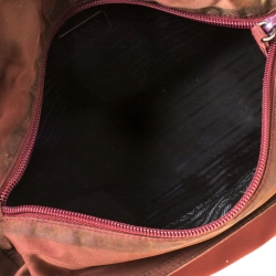 Pre Owned Prada Burgundy Tessuto Nylon Tote 