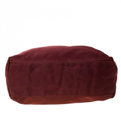 Pre Owned Prada Burgundy Tessuto Nylon Tote 