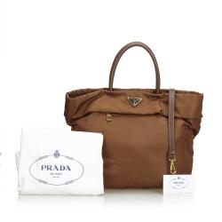 Pre Owned Prada Brown Nylon Shoulder Bag
