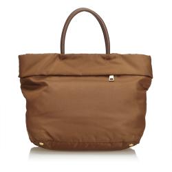 Pre Owned Prada Brown Nylon Shoulder Bag