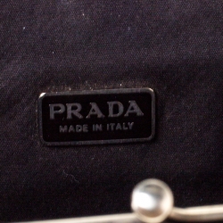Pre Owned Prada Black Patent Leather Kisslock Sling Wallet