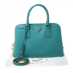 Pre Owned Prada Mint Green Saffiano Lux Leather Small Promenade Tote