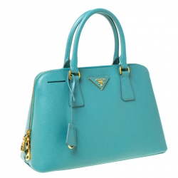 Pre Owned Prada Mint Green Saffiano Lux Leather Small Promenade Tote