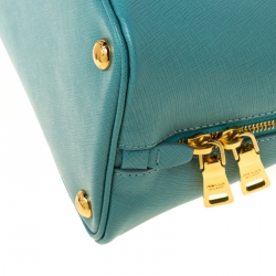 Pre Owned Prada Mint Green Saffiano Lux Leather Small Promenade Tote