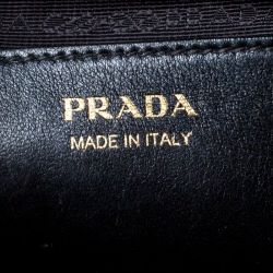 Pre Owned Prada Military Green and Black City Leather Medium Esplanade Satchel