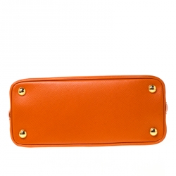 Pre Owned Prada Orange Saffiano Lux Leather Small Promenade Crossbody Bag