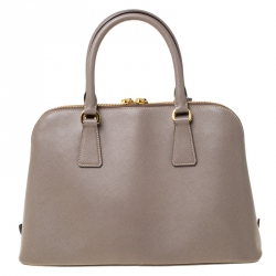 Pre Owned Prada Taupe Saffiano Lux Leather Promenade Bag