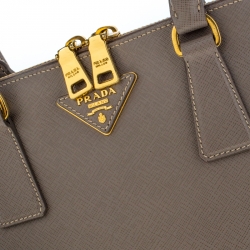 Pre Owned Prada Taupe Saffiano Lux Leather Promenade Bag