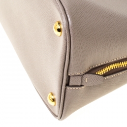 Pre Owned Prada Taupe Saffiano Lux Leather Promenade Bag