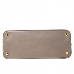Pre Owned Prada Taupe Saffiano Lux Leather Promenade Bag