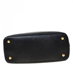 Pre Owned Prada Black Saffiano Leather Medium Galleria Tote