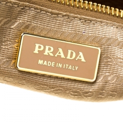 Pre Owned Prada Tan Gathered Leather Tote