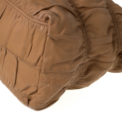 Pre Owned Prada Tan Gathered Leather Tote