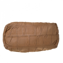 Pre Owned Prada Tan Gathered Leather Tote