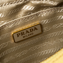 Pre Owned Prada Light Yellow Saffiano Leather Camera Crossbody Bag