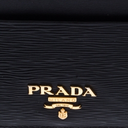 Pre Owned Prada Black Leather Logo Card Holder