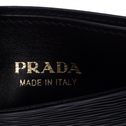 Pre Owned Prada Black Leather Logo Card Holder