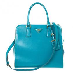 Pre Owned Prada Saffiano Framed Top Handle Bag