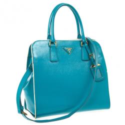 Pre Owned Prada Saffiano Framed Top Handle Bag