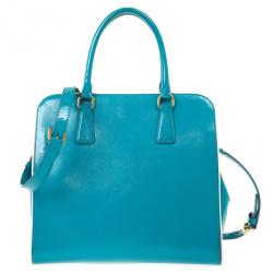 Pre Owned Prada Saffiano Framed Top Handle Bag