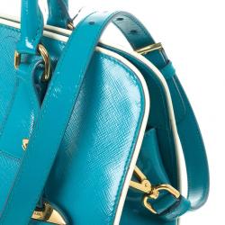 Pre Owned Prada Saffiano Framed Top Handle Bag