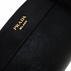 Pre Owned Prada Black Saffiano Leather Crossbody Bag