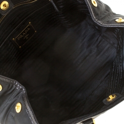 Pre Owned Prada Black Tessuto Nylon And Leather Satchel