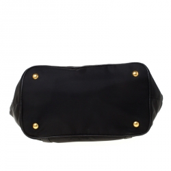 Pre Owned Prada Black Tessuto Nylon And Leather Satchel