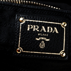 Pre Owned Prada Black Tessuto Nylon and Leather Tote