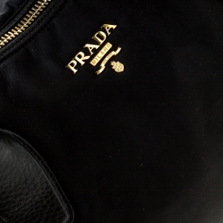 Pre Owned Prada Black Tessuto Nylon and Leather Tote