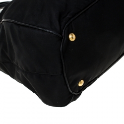 Pre Owned Prada Black Tessuto Nylon and Leather Tote