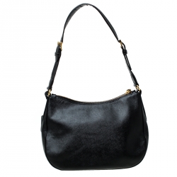 Pre Owned Prada Black Saffiano Leather Baguette Shoulder Bag