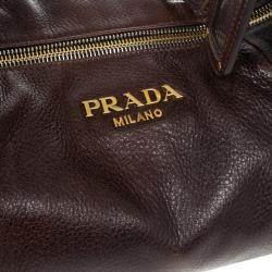 Pre Owned Prada Brown Antik Cervo Leather Sacca Hobo