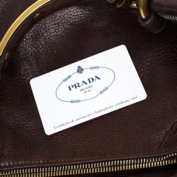 Pre Owned Prada Brown Antik Cervo Leather Sacca Hobo