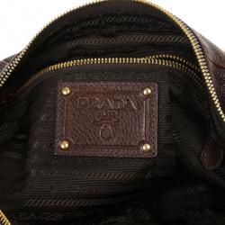 Pre Owned Prada Brown Antik Cervo Leather Sacca Hobo