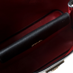 Pre Owned Prada Black Saffiano Cuir Leather Medium Double Handle Tote