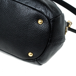 Pre Owned Prada Black Leather Vitello Daino Sacca 2 Manici Hobo