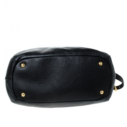 Pre Owned Prada Black Leather Vitello Daino Sacca 2 Manici Hobo