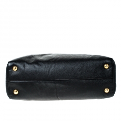 Pre Owned Prada Black Saffiano Lux Leather Parabole Tote